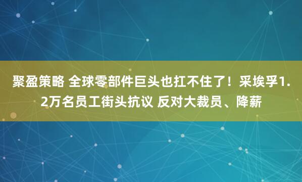 聚盈策略 全球零部件巨头也扛不住了！采埃孚1.2万名员工街头抗议 反对大裁员、降薪